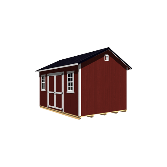 12x16 red gable cottage